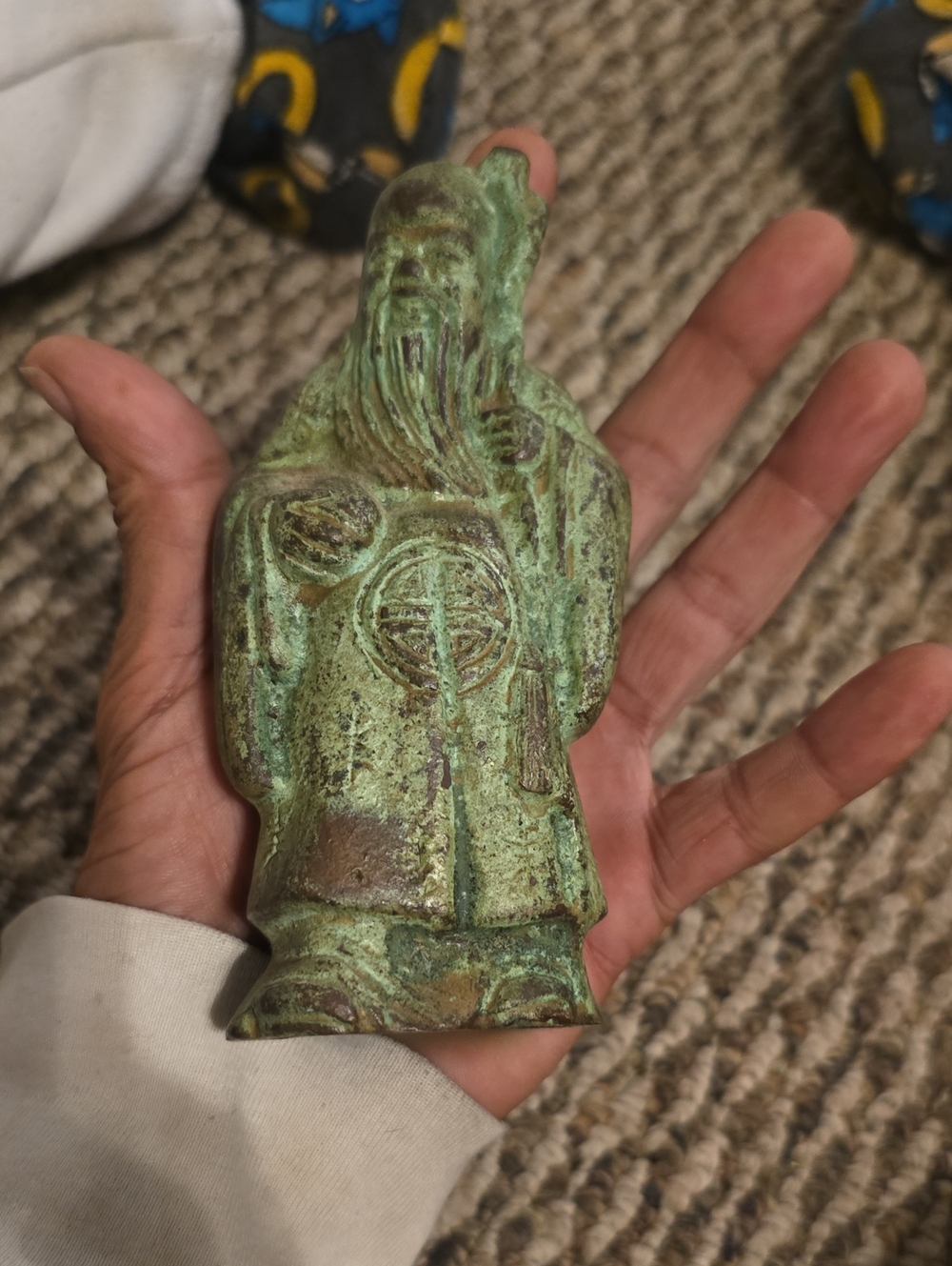 RARE 19th Century Asian Painted Bronze Statue